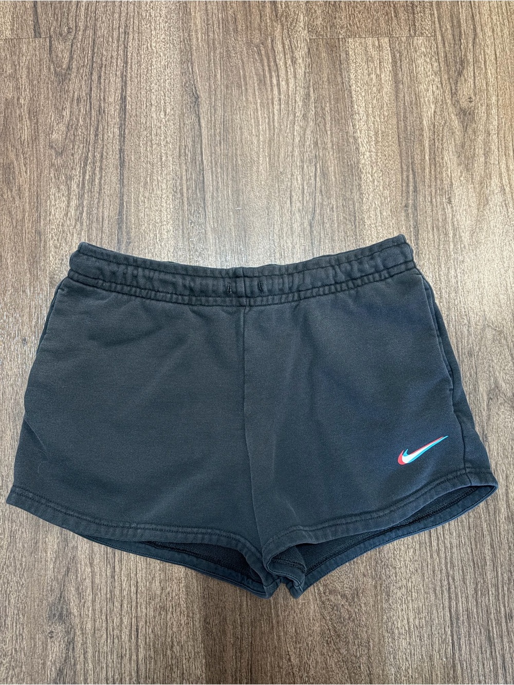 Nike Black Women's Athletic Shorts with White Swoosh Tag